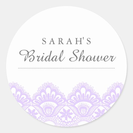 Elegante paarse kant bruiloft sticker (Voorkant)