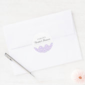 Elegante paarse kant bruiloft sticker (Envelop)