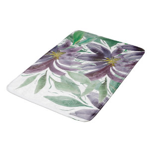 Elegante Paarse Kant Lotus Waterverf Badmat