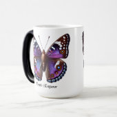 Elegante Paarse Keizer Vlinder Wrap Magische Mok (Voorkant links)