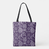 Elegante Paarse Kerst Canvas tas – Feestelijk (Achterkant)
