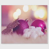 Elegante Paarse Kerstballen Vakantie Cadeaupapier (Vlak)