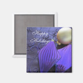 Elegante paarse kerstdecoraties magneet (Voorkant / Achterkant)