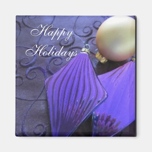 Elegante paarse kerstdecoraties magneet (Voorkant)