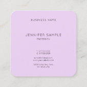 Elegante Paarse Kleur Professioneel Minimalistisch Vierkante Visitekaartje (Achterkant)