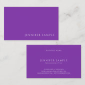 Elegante Paarse Kleur Professionele Moderne Sjablo Visitekaartje (Voorkant / Achterkant)