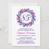 Elegante Paarse krans 85e verjaardag Kaart (Voorkant)