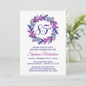 Elegante Paarse krans 85e verjaardag Kaart (Staand voorkant)