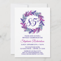 Elegante Paarse krans 85e verjaardag