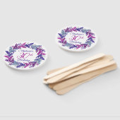 Elegante Paarse Krans Roze 30ste Verjaardag Handwaaier (Niet-gemonteerd)