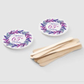 Elegante Paarse krans roze 65e verjaardag Handwaaier (Niet-gemonteerd)