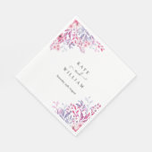 Elegante Paarse land Wildflower Waterverf Servet (Hoek)