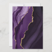 Elegante Paarse Lavendel Agaat bruiloft uitnodigin Kaart (Achterkant)