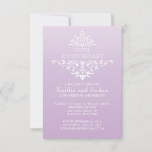 Elegante Paarse Lavendel Bloei Jubileumfeest Kaart