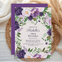 Elegante paarse lavendel bloem 100ste verjaardag