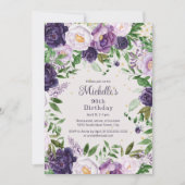 Elegante Paarse Lavendel Bloemen 90ste Verjaardag Kaart (Voorkant)