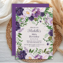 Elegante Paarse Lavendel Bloemen 90ste Verjaardag