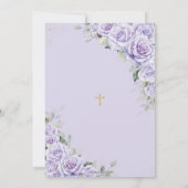 Elegante Paarse Lavendel Bloemen Doop Doopsel Kaart (Achterkant)