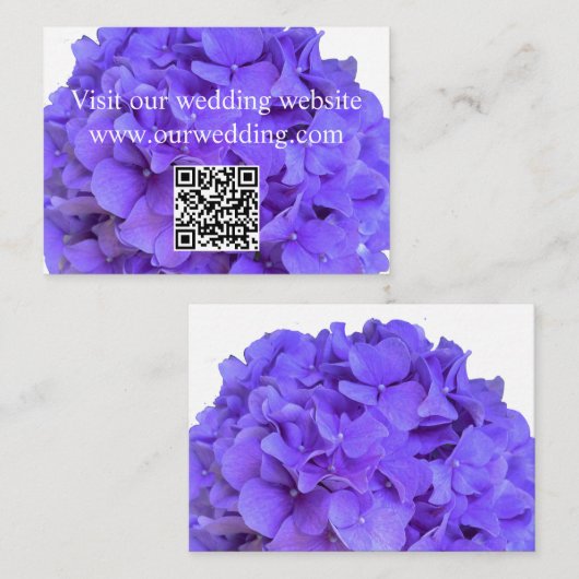 Elegante paarse lavendel bloemenhortensia QR Informatiekaartje (Voorkant / Achterkant)