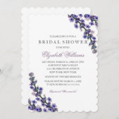 Elegante Paarse Lavendel Bruids Douche Uitnodiging (Voorkant / Achterkant)