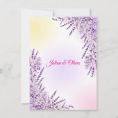 Elegante paarse lavendel bruidsdouche kaart (Achterkant)