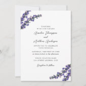 Elegante Paarse Lavendel Bruiloft Kaart (Voorkant)