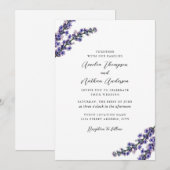 Elegante Paarse Lavendel Bruiloft Kaart (Voorkant / Achterkant)