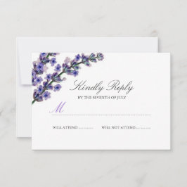 Elegante Paarse Lavendel Bruiloft RSVP Kaartje