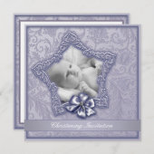 Elegante Paarse lavendel doop Kaart (Voorkant / Achterkant)