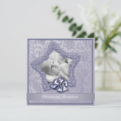 Elegante Paarse lavendel doop Kaart (Staand voorkant)