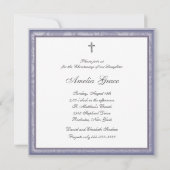 Elegante Paarse lavendel doop Kaart (Achterkant)