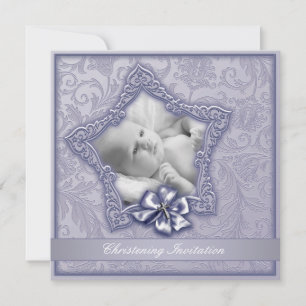 Elegante Paarse Lavendel Doop Kaart