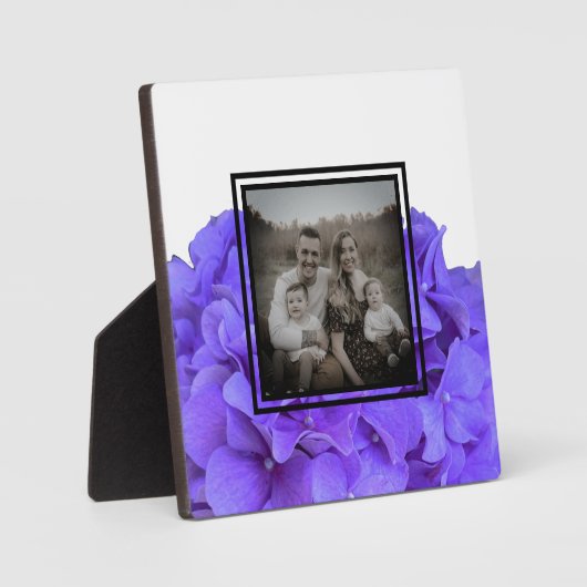 Elegante paarse lavendel lila bloemhortensia's fotoplaat (Voorkant)