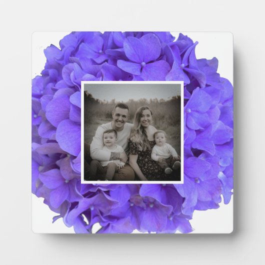 Elegante paarse lavendel lila bloemhortensia's fotoplaat (Voorkant)