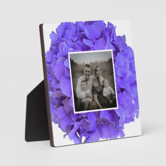 Elegante paarse lavendel lila bloemhortensia's fotoplaat (Voorkant)