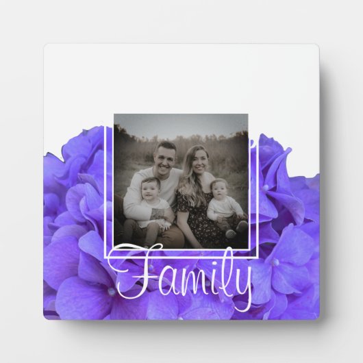 Elegante paarse lavendel lila bloemhortensia's fotoplaat (Voorkant)