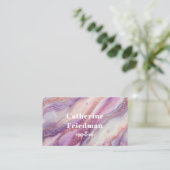 Elegante Paarse Lavendel Marmeren Agaat Glitter Ad Visitekaartje (Staand voorkant)