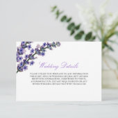 Elegante Paarse Lavendel Receptie Details Kaart (Staand voorkant)