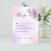 Elegante Paarse Lavendel RSVP Kaart (Staand voorkant)