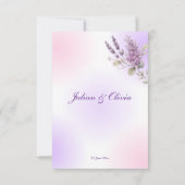 Elegante Paarse Lavendel RSVP Kaart (Achterkant)