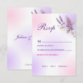Elegante Paarse Lavendel RSVP Kaart (Voorkant / Achterkant)