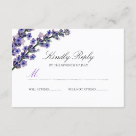 Elegante Paarse Lavendel Trouw-RSVP RSVP Kaartje