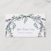 Elegante paarse lavendel waterverf visitekaartje (Voorkant)