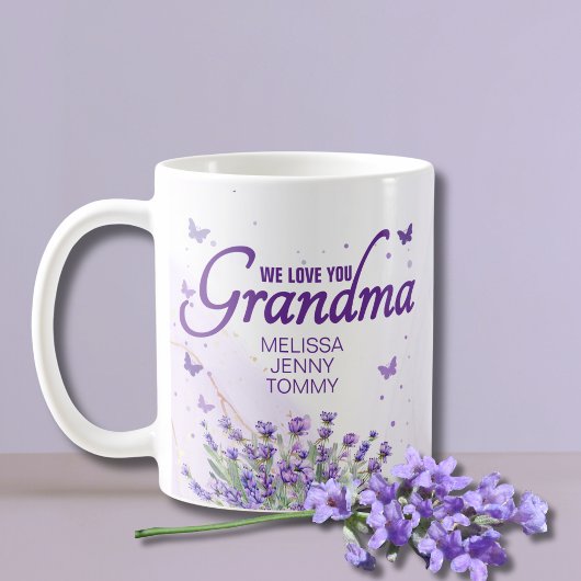 Elegante Paarse lavendel We houden van je oma Koffiemok