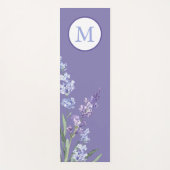 Elegante paarse lavendelbloem monogram yogamat (Voorkant)