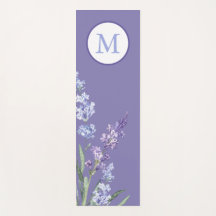 Elegante paarse lavendelbloem monogram
