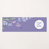 Elegante paarse lavendelbloem monogram yogamat (Voorkant (horizontaal))
