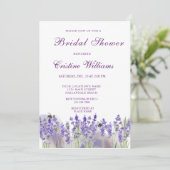 Elegante paarse lavendelbloemen bruidsdouche kaart (Staand voorkant)