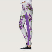 Elegante Paarse Lelie Bloemen Custom Premium Kwali Leggings (Links)
