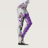 Elegante Paarse Lelie Bloemen Custom Premium Kwali Leggings (Rechts)